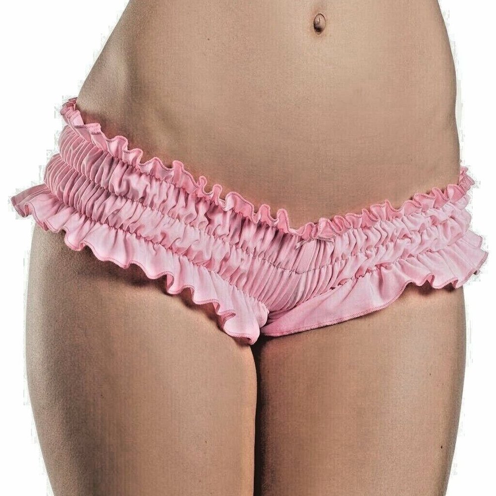 😍 Ruffled Booty Shorts Mini Ruffled Poly/Spandex PINK XL Costume